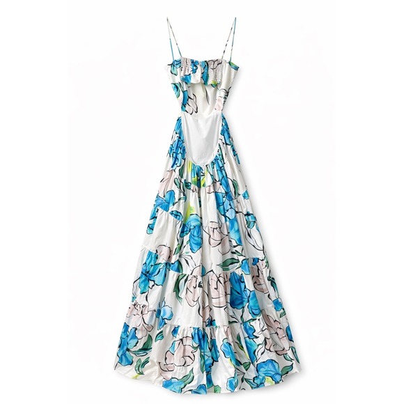 Aje Botanical Tiered Maxi Dress Cool Camellia Floral US 6 (AU 10) - Picture 7 of 9